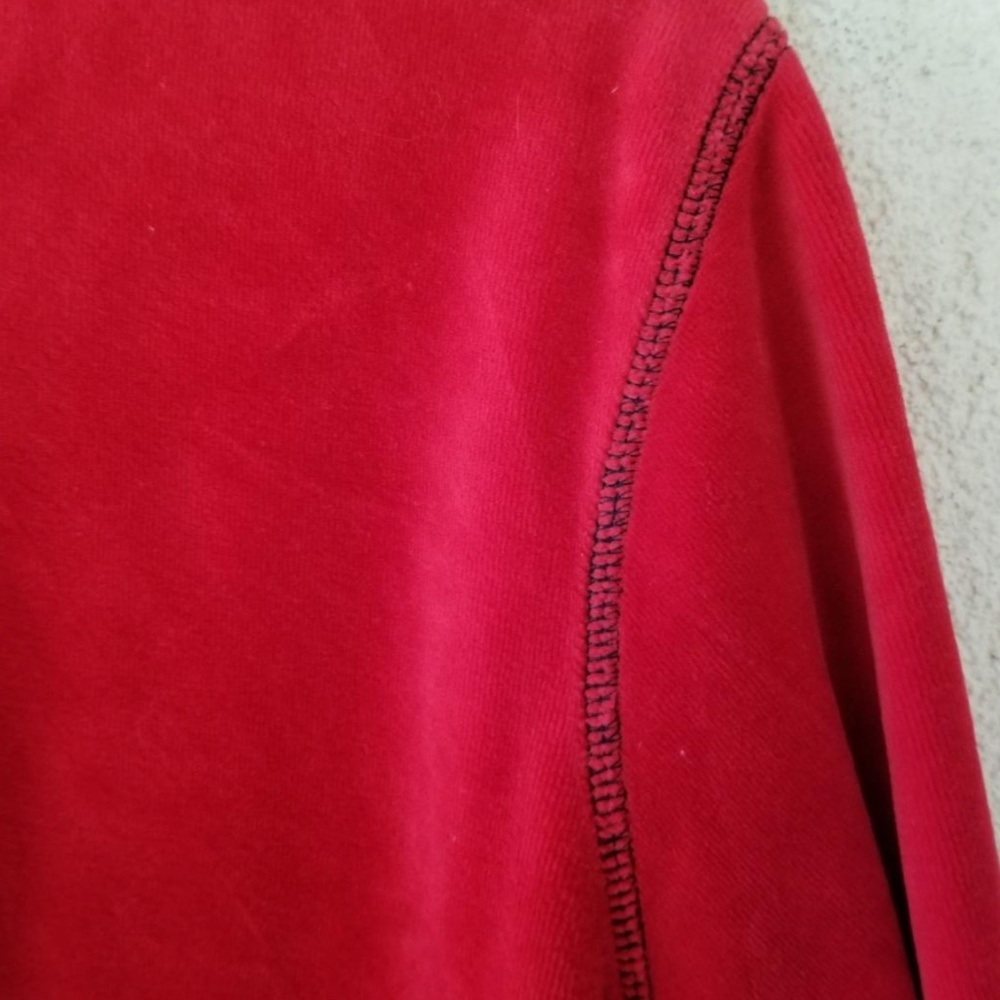 Tommy Hilfiger full zip velour red track jacket SZ XL - Picture 4 of 7